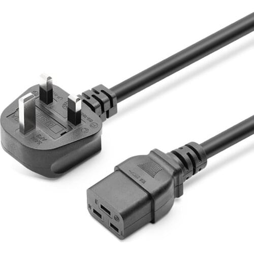 IEC C19 to UK Plug 3 Prong AC Power Cable Adapter ,Quality UPS Power cord UK 13A Male to IEC C19 Female Plug