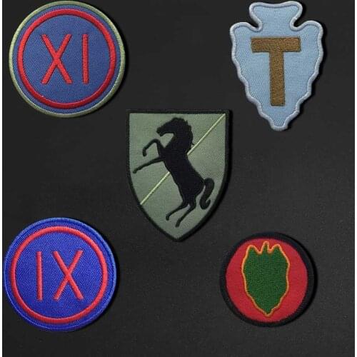 Tide brand letter shield embroidered badges for DIY decoration clothes bag clothing accessories have adhesive holes patches