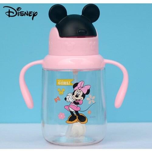 Disney Childrens Cup Summer Leaky Baby Learning Cup Tritan Material Kids Kettle with Handle Baby Straw Cup