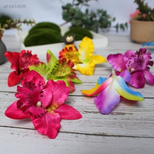 5/30/100 pieces Red Rose White Artificial Thai Orchids Silk Flower Heads for DIY Hair clip wedding decoration Floral A91