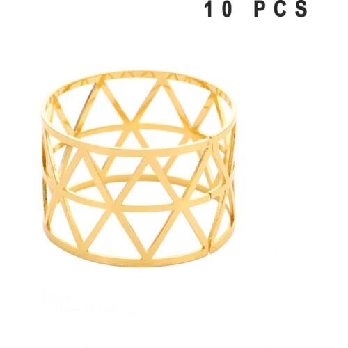 10pcs Alloy Napkin Rings Wedding Decoration Ring Table Decoration Napkin holder for kitchen Dinner Table Party Supplies