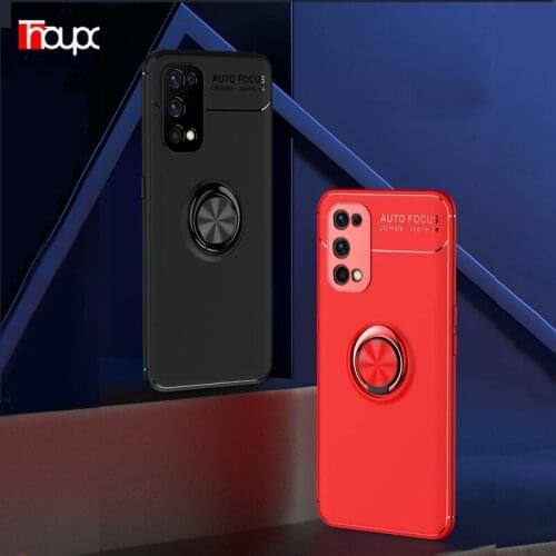 Rotate Stand Ring + Silicone Case For Oppo Realme X50 5G X2 XT X 5 3 Q2 Q2i Cases Shockproof Phone Cover For Realme5 Pro Case