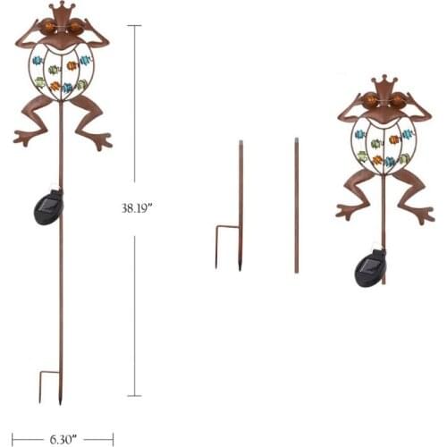 Solar Lawn Lamp IP44 Waterproof Ground Plug Outdoor Frog Solar Lamp Garden Decor Lights with 10 LEDs for Yard Decoration