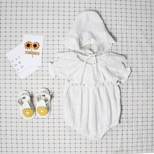 Cute Newborn Baby Girl Romper Summer Spring Princess Fur Ball Sunsuit with Hat Suit One Pieces Tassel Clothes Free Drop Shipping