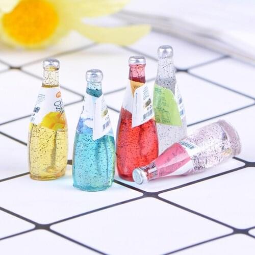 Mini Resin Fruit Bottle Simulation Drinks Model Toys Fruit Drink Play 1/12 Miniature Food Dollhouse Dolls Accessories