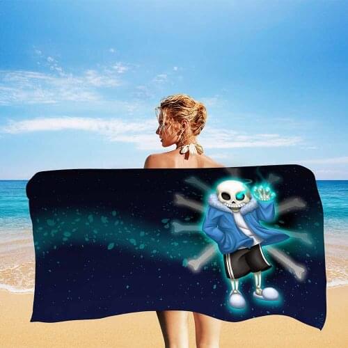 Cartoon Game Undertale Sans Beach Towel Bathroom Bath Towel Swim Christmas Towels Travel Beach Towel Kids Gift Quick Dry Towels