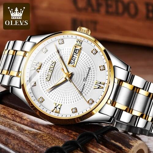 OLEVS Men Automatic Mechanical Watch Top Brand Waterproof Stainless Steel Strap Classic Watches Fashion Business Clock Relogios