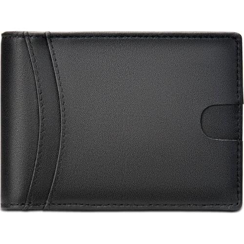 Genuine Leather Blocking Wallet Leather Wallet Coin Pocket Passport Short Purse Cover For Men Card Holder Leather Purse