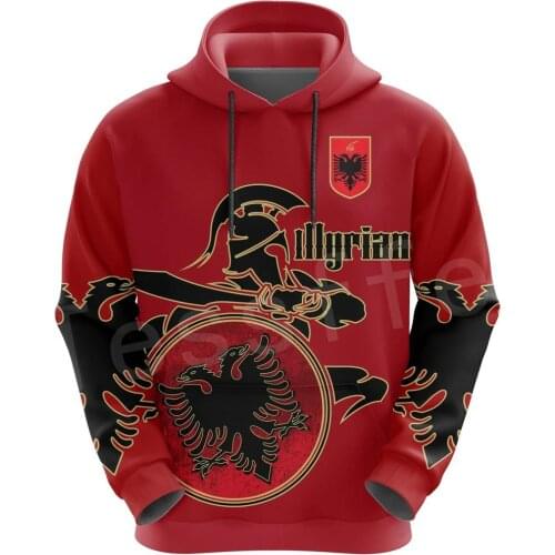 Tessffel Newest Country Flag Albania Symbol Funny NewFashion Men/Women Tracksuit zipper Jacket 3Dprint Casual Funny Hoodies B-8
