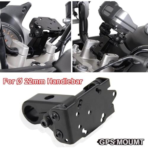 New Motorcycle Accessories Black For Ø 22mm Handlebar GPS Mount With Handlebar Clamp Phone Bracket Holder