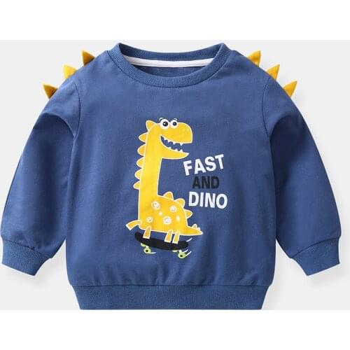 2019 Fashion Autumn Winter Sweatshirt Boys Kids Child Girls T Shirts Long Sleeve Cartoon Dinosaur Baby Toddlers Clothes Top Tees