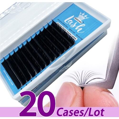 20case/lot fast delivery 8-20mm length classic eyelash extension premium quality faux mink individual eyelash extension