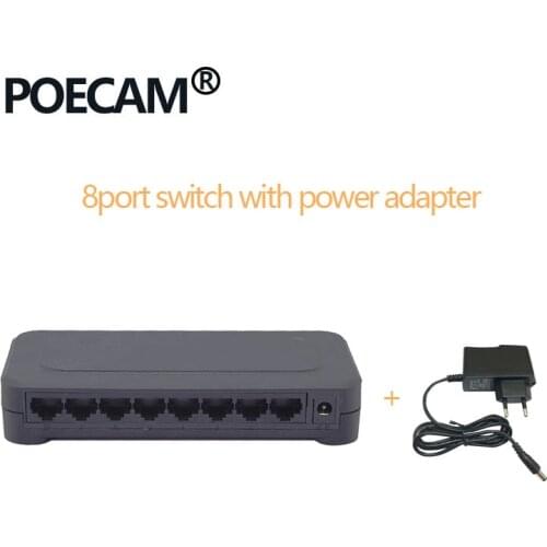 8 Port 10/100Mbps Fast Network Ethernet Switch Hub Support Computer PC Tablet Company Camera LED Screen Share Data