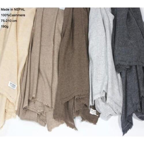 Nepal 100% pure cashmere scarf women Winter handmade warm thick neck Luxury Brand Large scarf Echarpe Wrap shawl men Unisex