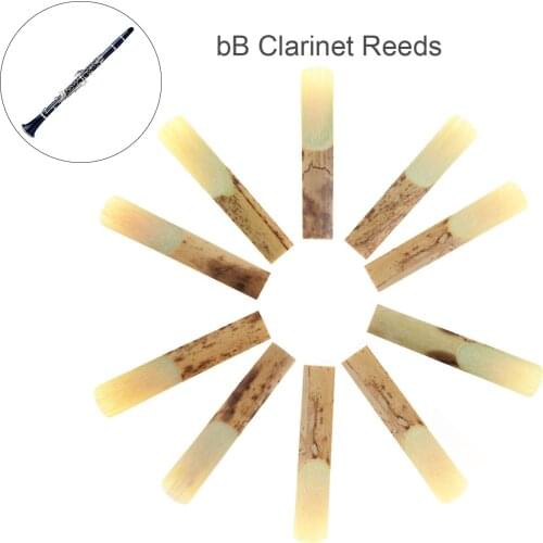 10pcs/lot Professional Bamboo bB Clarinet Reeds Strength 2.5 for Clarinet Mouthpiece Parts Traditional Bamboo Reed