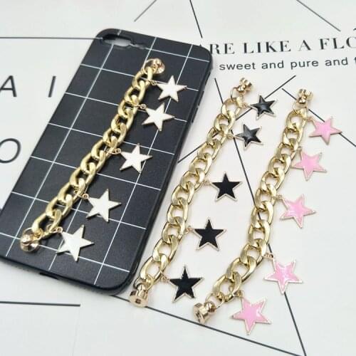 UHSUW Brand 5pcs Mobile Phone Straps Small Star Alloy Mobile Phone Chain Mobile Phone Ornaments/ Adornment/Trim/Finishing