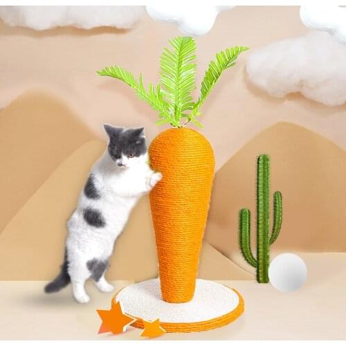Cat Scratching Rope Funny Scratch Toy For Cats Kittens Climbing Carrot Shaped Strong Sisal Post For Grinding Rope Pet Supplies