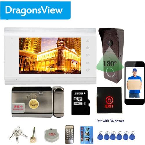 【Wifi Intercom With Lock 】Dragonsview 7 Inch Wifi Video Door Phone Intercom System Wirelesss Doorbell Camera Electronic Lock