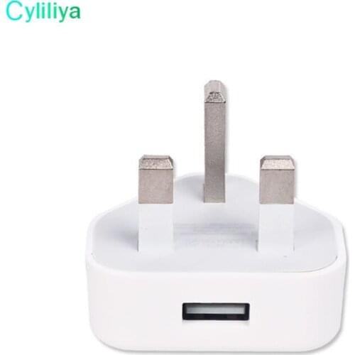 100pcs White Full 5V 1A UK Plug Wall Charger AC Adapter High Quality 1000MA USB Travel Adapter for iPhone 4 5 6 6s plus 7 8 X