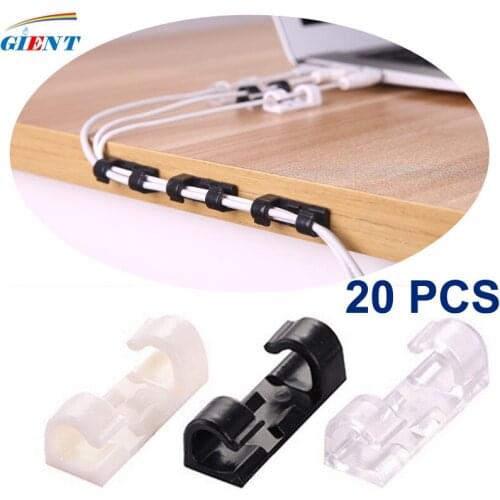 Cable Clip Desktop Organizer Clip Self-Adhesive Cord Management Wire Holder Data Telephone Line Winder Cable ClipsSleeve