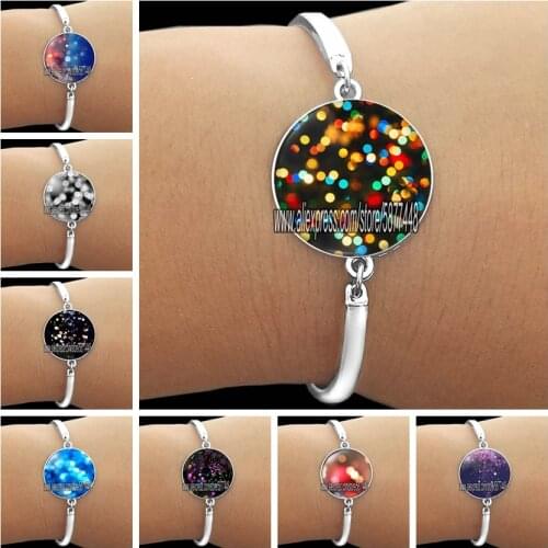 Shinning Stars Dots Lights Women Charm Bracelet Beautiful Lights Gilr Bracelets Bangles Gift for Friend and Girls
