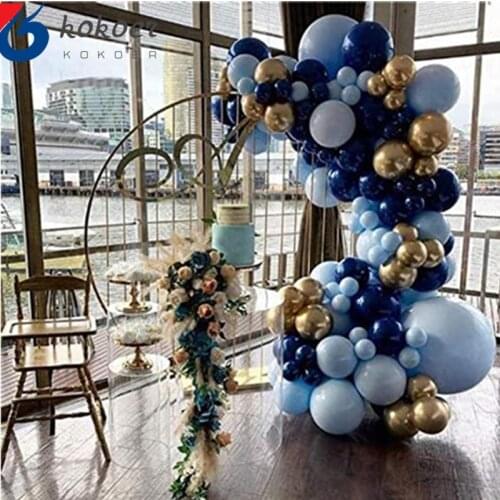 117pcs/lot Pastel Macaron Blue Gold Balloons Garland Arch Kit Navy Blue Balloons Wedding Birthday Baby Shower Party Decoration