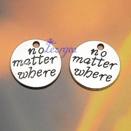 15pcs/lot--20mm, Antique silver plated no matter where Charms ,DIY supplies, Jewelry accessories