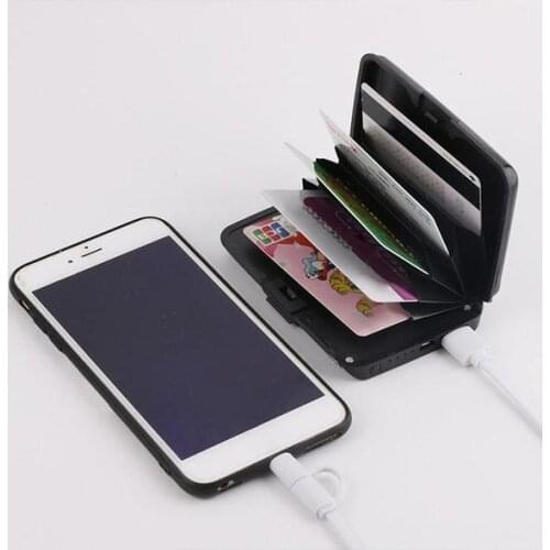 2 in 1 Pocket Charger Wallet Wallets And Purses Coin Card Wallet Power Bank Pocket Charger Pouch Portable Storage Bag