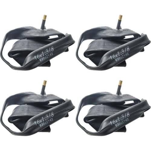 4Pack 16X1-3/8AV Bicycle Tire Inner Tube for Brompton Folding Bike MTB Road Bike Tire Tubes