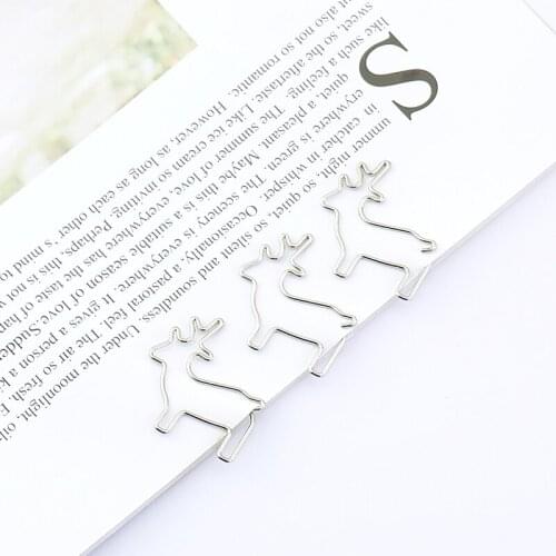 6pcs/pack Beautiful Deer Folder Pin Student Supply School Message H0221 Paper Clip