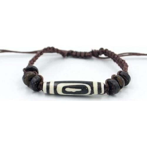 Real Cattle Bone Tibet DZI Bracelet Amulet Lucky Gift