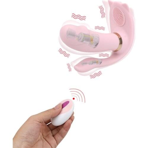 Anal Plug Strap On Vibrator Erotic Sex Toys for Women Dual Head 9 Mode Clitoris Stimulator