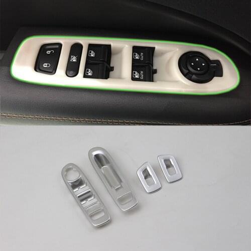 Car Accessories Interior Decoration LHD ABS Armrest Window Lift Down Rises Cover For Jeep Compass 2017 Car-styling