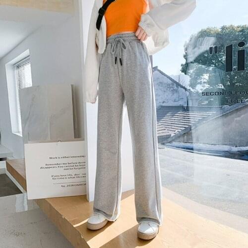 High Waist Korean Style Woman Pants Winter Wide Leg Cargo Pants Casual Autumn Trousers Women Solid 2020 New Chic Cool Sport