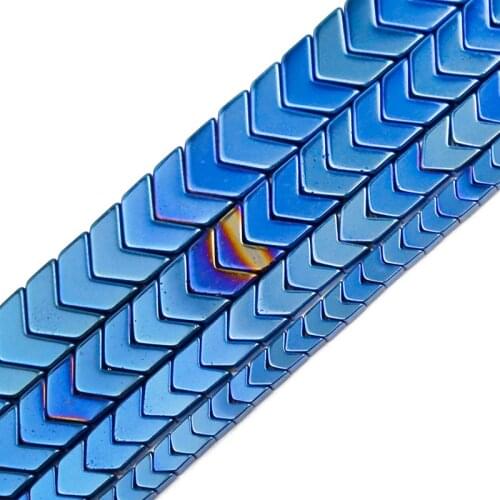JHNBY Blue Arrows Shape Hematite Natural Stone 4/6/8/10mm Spacers Charm Loose Beads For Jewelry Making Diy Bracelets Accessories
