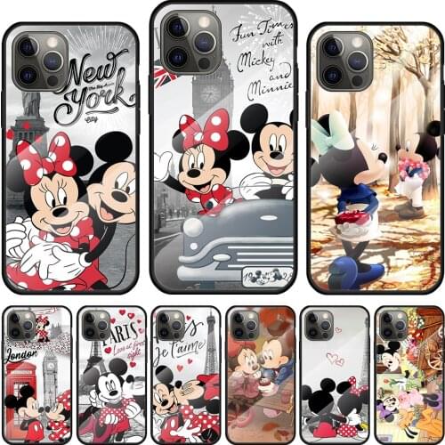Mickey Minne Have Fun Tempered Glass Cover For Apple IPhone 12 Mini 11 Pro XS MAX XR X 8 7 6S 6 Plus Phone Case Coque