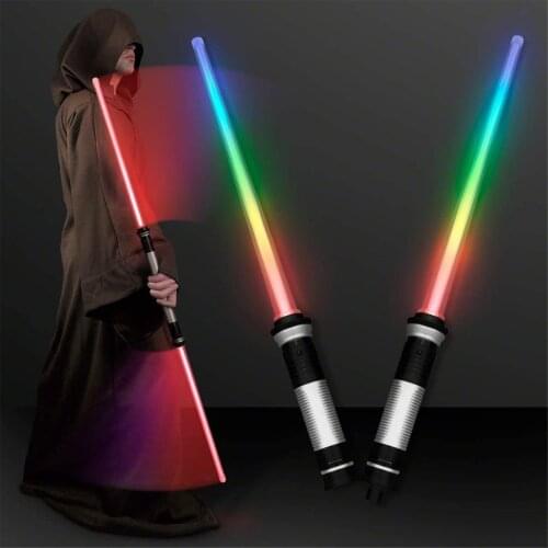 2PCS Laser Lightsaber Toys Cosplay Laser Sword Toys Sabre Laser Sword Light Up Led Flashing Lightstick Glow In Dark Toys for Kid