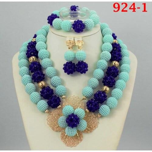 Chunky Gold Crystal Beads Women Necklace Bridal Fashion Jewelry Wedding African Beads Jewelry Set 2020 Free Shipping 924-1