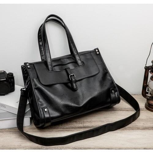 Xiao.p Fashion Mens High Quality Pu Leather Business Travel Bag Leisure Single Shoulder Bag Large Capacity Crossbody Mens Bags