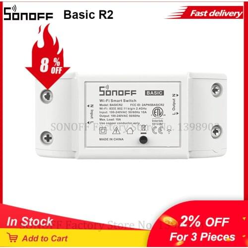 Itead SONOFF Basic R2 Wifi Switch Module Universal Wifi Breaker Timer DIY Wifi Smart Light Switch For Smart Home Work with Alexa