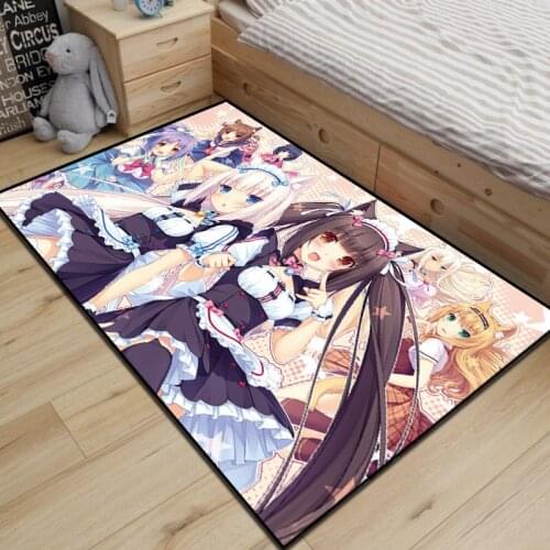 NEKOPARA Cartoon Girl Door mat Rug Carpet Floor Bedroom Doormat Non-slip Mat Cosplay Gift