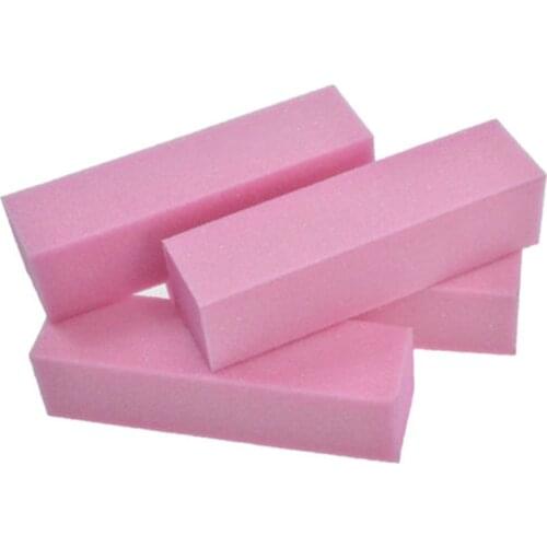 4Pcs/Lot DIY PINK Sponge Nail Art Buffer File Block Pedicure Manicure Buffing Sanding Polish White Makeup Beauty Tools