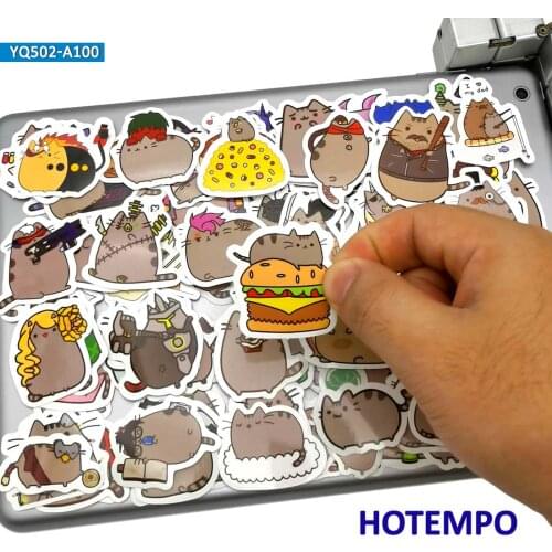 100pcs Cartoon Cute Fat Cats Kawaii Fun Stickers for Girls Children Kids Teacher School Gift DIY Letter Diary Scrapbooking Decal