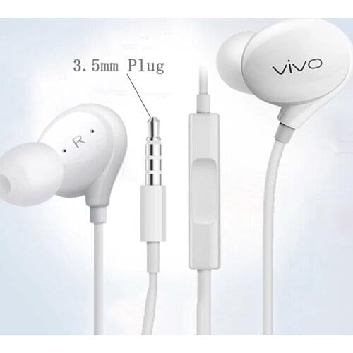 New VIVO Headsets Hi-Fi Sound With 3.5mm Plug Wire Controller Earphone For VIVO X9plus X20 X21 X23 Nex OPPO Realme Smartphones