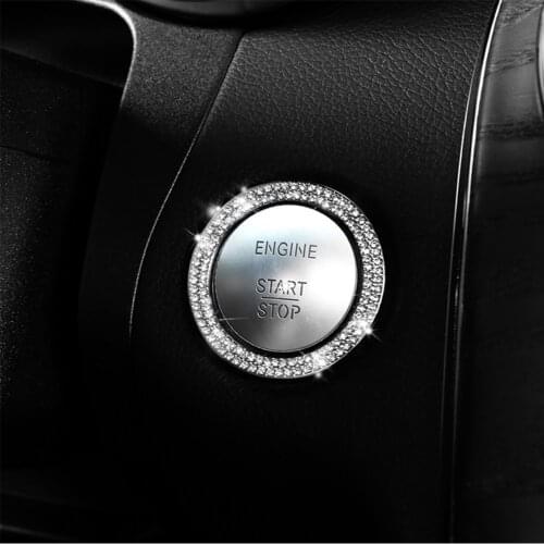 Upgrade Decor Car Key Start Stop Cover Ring Sticker For Mercedes Benz C E Class W205 Class GLG Auto Interior Accessories Styling