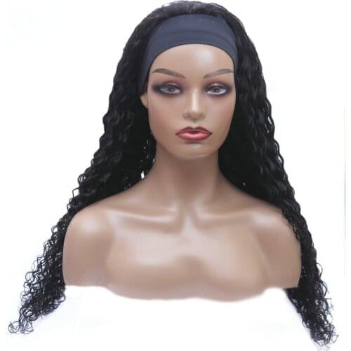 Adorable Longer Popular 100% Deep Curly Wave Headband Wigs For Black Women Human Hair Wigs Machine Made Wigs HeadBand