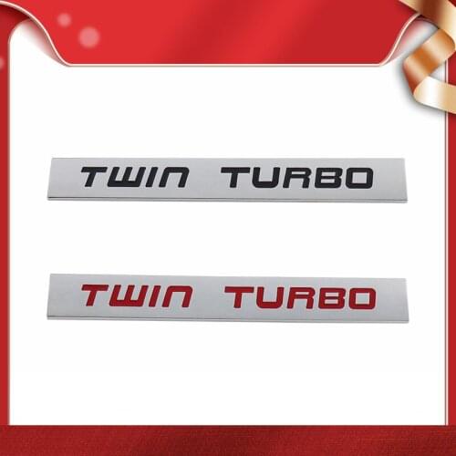 Premium TWIN TURBO for Universal car Engine Hood Fender trunk Tail Rear Bonnet Nameplate Decal Emblem Badge Sticker