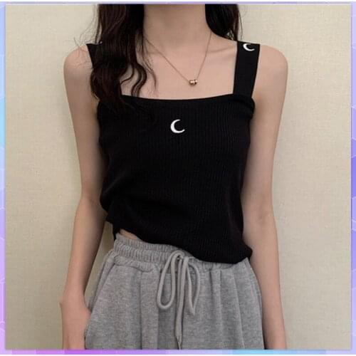 Plus Size Solid Crop Top Female Summer Sexy Knitted Vest Camis Womens Slim Basic Short Tank Top Female Large Size Camisole 5XL