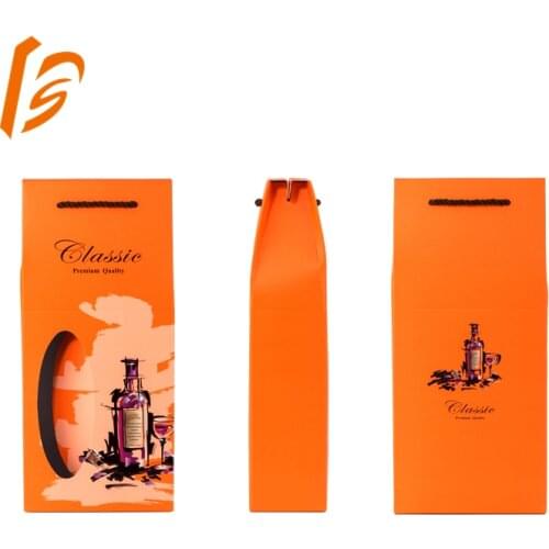 Wholesale luxury cardboard paper wine gift box with window