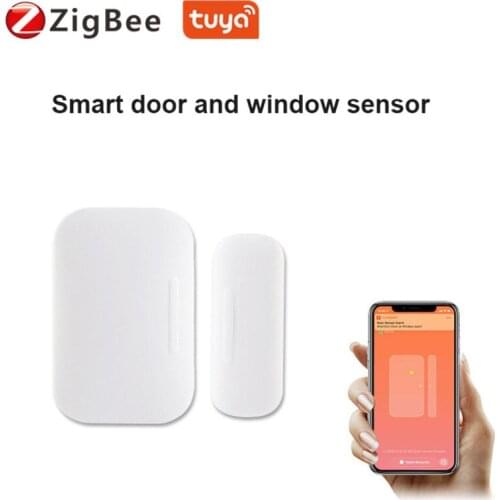 Tuya WiFi Smart Zigbee Door and Window Sensor Doors Open/Closed Detectors Security Alarm System Smart Life APP Alexa Google Home